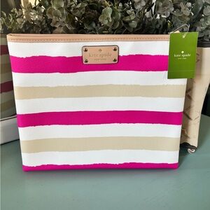 KATE SPADE Bondi Road Adrianne Pink & Cream Pouch NWT